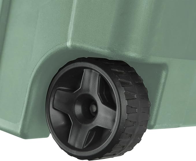 40 Gallon Wheeled Industrial Tote Rugged Plastic Storage Bin Latch Lid Light Green 2 Count