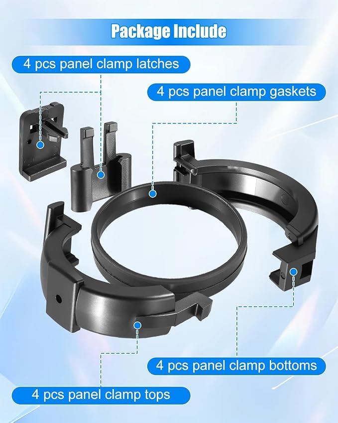HC-113 Panel Clamp Assembly Compatible with Heliocol Swim-Joy Swim-Lux Sunstar Swimming Pool Solar Panels 4 Pack