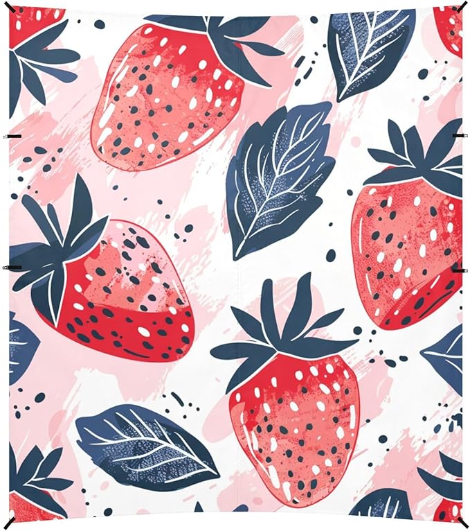 ALAZA Juicy Strawberries with Seamless Beach Tent Sun Shelter Portable Canopy Sunshade for Outdoor Camping Picnics Backyard Fun 10x9 ft