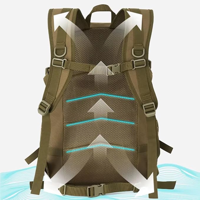 Outdoor Tactical Climbing Backpack Large Storage Molle Hiking Trekking Camping Cycling Bag Portable Sports Luggage Rucksack(Black)