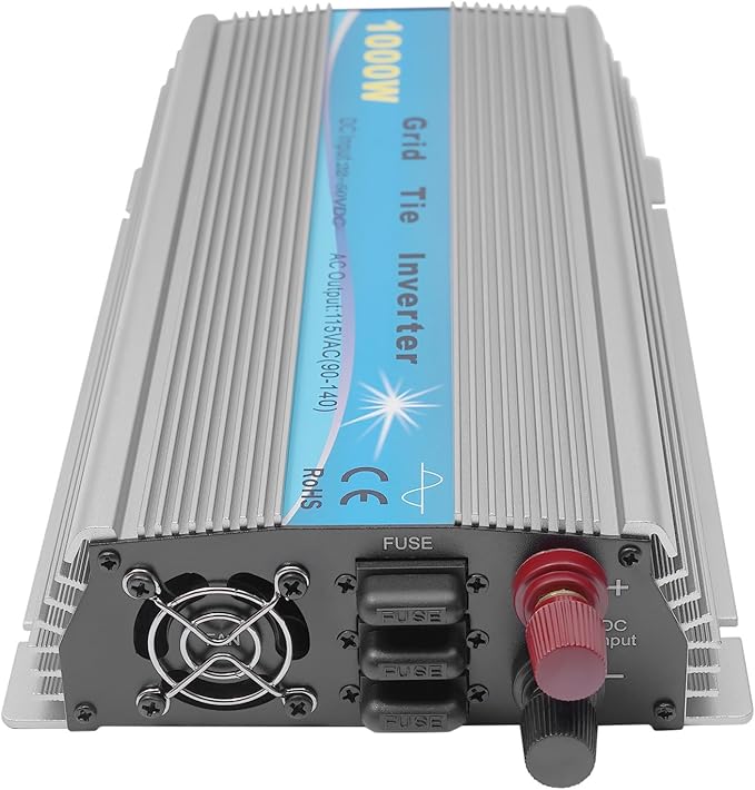 1000W Grid Tie Inverter MPPT Pure Sine Wave DC22-50V Solar Input AC90-140V Output for 36V Solar Panel for Grid-Connected Power Generation in School Power Stations and Household