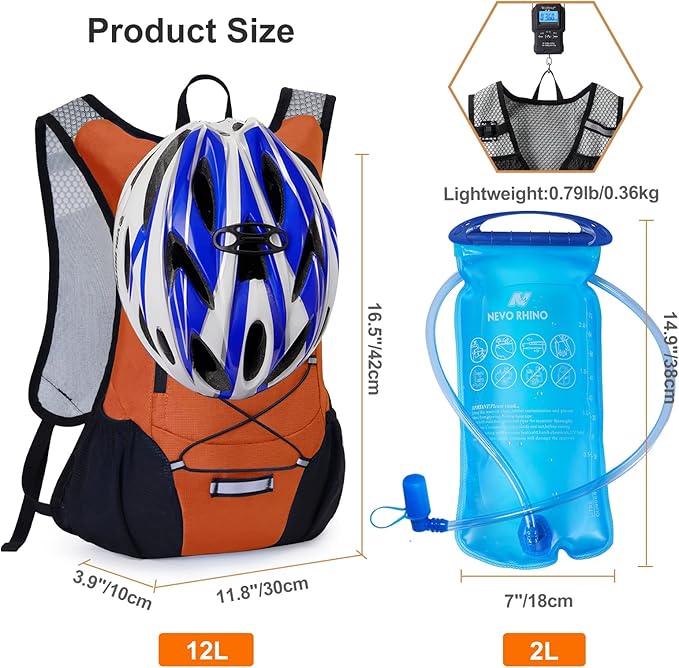 Lightweight Hydration Backpack Running Backpack with 2L Water Bladder Hydro Water Daypack for Cycling Hiking Rave for Men Women