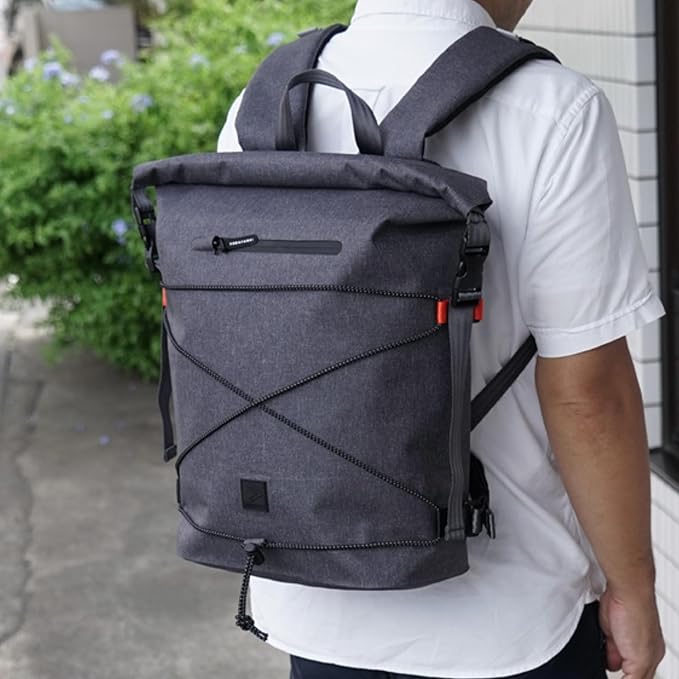Spin Bag Durable Travel Waterproof Backpack for Men and Women Carry On Bag for Sports Work and Travel with Laptop Sleeve Shoe Compartment and Tactical Features 30 Liter Grey