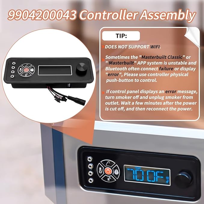 9904200043 Controller Compatible with Masterbuilt Gravity Series 800 Digital Charcoal Grill + Smokers Digital Control Panel (Non-Wifi) for Model: MB20040122 MB20040221 Replacement Part