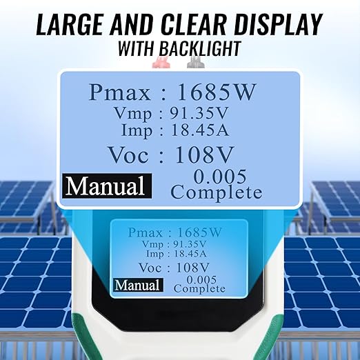 1800W Solar Panel Tester MPPT Multimeter LCD Watt Meter Portable PV Panel Troubleshooting Tool w/Multiple Safety Protections for Testing Solar PV Panel Open Circuit Voltage &amp Troubleshooting