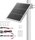 VEVOR 20W 12V Solar Panel Battery Charger Solar Battery Trickle Charger Maintainer with Built-in Controller &amp 0-60° Adjustable Pole Mount Bracket IP67 for Gate Fence Farm Lawn (Fit 1.5 - 3 Pol