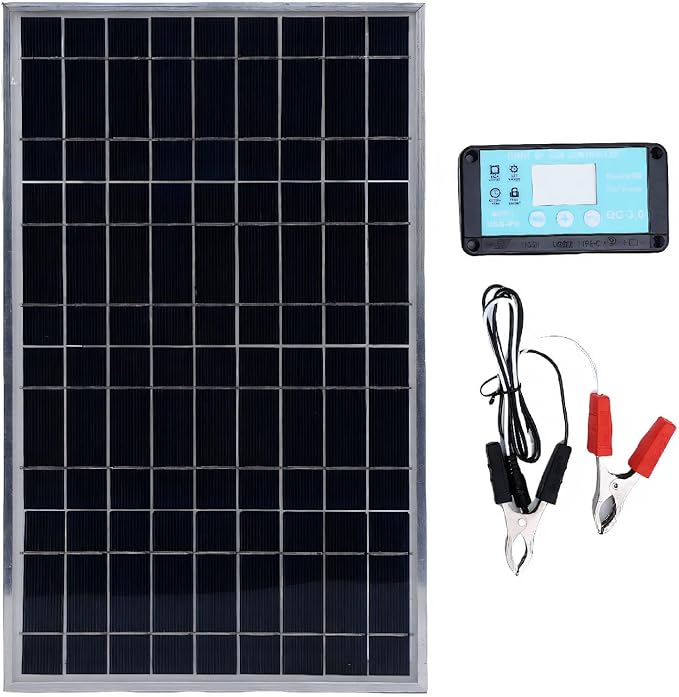 100 Watts Solar Panel Kit 12V Solar Battery Charger RV Boats Battery Marine Home Outdoor Off Grid System for Car RV Boat Marine Trailer Automotive