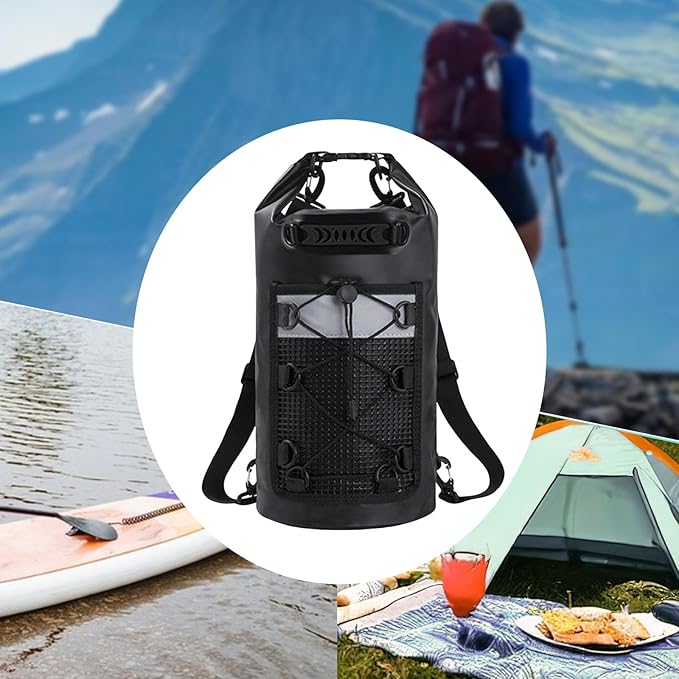 Dry Bag IPX6 Waterproof Mesh Pocket Comfortable Backpack Large Capacity for Beach Rafting Fishing Swimming Kayaking