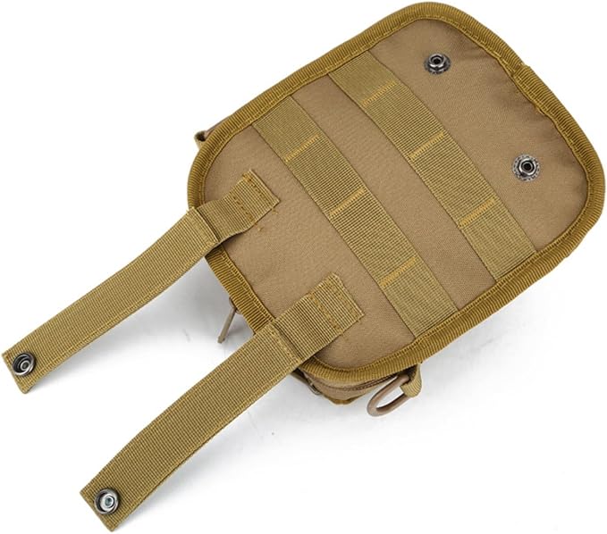 Waterproof Tactical Nylon Molle Waist Pack Hiking Fishing Hunting Sports Waist Bag Camping Messenger Bag(Khaki)