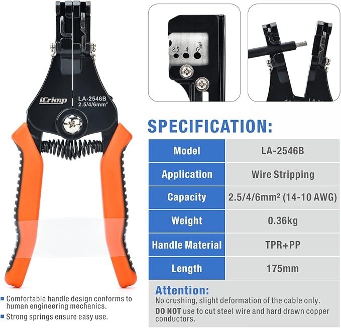iCrimp Solar PV Cable Crimping Tool Kit for 2.5/4/6mm² with StripperCutter Solar Spanner and solar Connectors