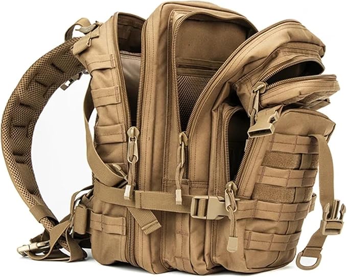 Tactical Backpack 30L Nylon Outdoor Waterproof Rucksack Hiking Camping Hunting Bags(Coyote)