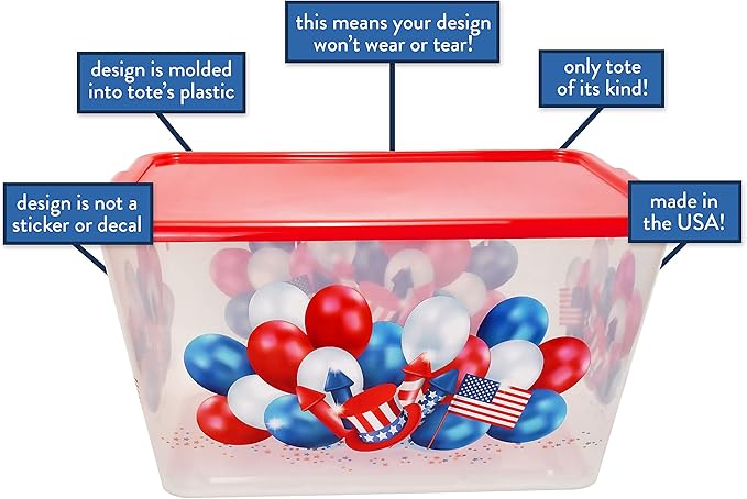 58 QT Stackable Plastic Storage Bins with Lids 4-Pack Large Clear Storage Bins for Organizing Garage Closet Durable Nestable Containers Made in USA