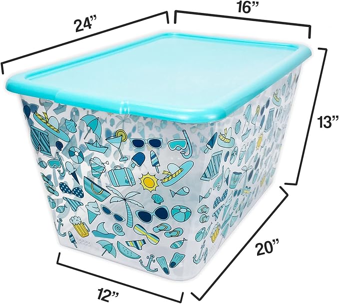 58 QT Stackable Plastic Storage Bins with Lids 4-Pack Large Clear Storage Bins for Organizing Garage Closet Durable Nestable Containers Made in USA