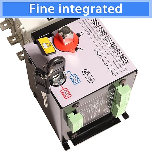 Dual Power Automatic Transfer Switch ATS 110V 100A Load Isolation Mechanical Interlock 4 Functions Office Factory Generator Changeover Type Buildings Shopping Malls Banks Actuating
