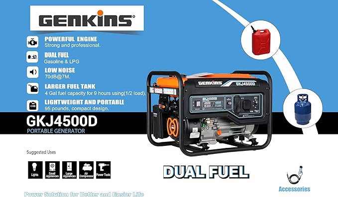 4500 Watt Dual Fuel Generator Propane &amp Gas