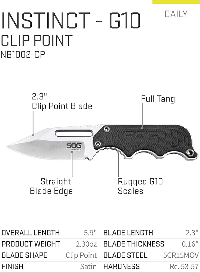 SOG 2.3 Fixed Blade Knife and 18.25 Folding Survival Shovel Bundle