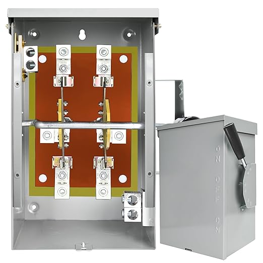 200 Amp Manual Transfer Switch 2/3 Pole 120/240V Transfer Switch for Home Generator 48000W General-Duty Double-Throw Safety Switches NEMA 3R Standards for Outdoor and Indoor