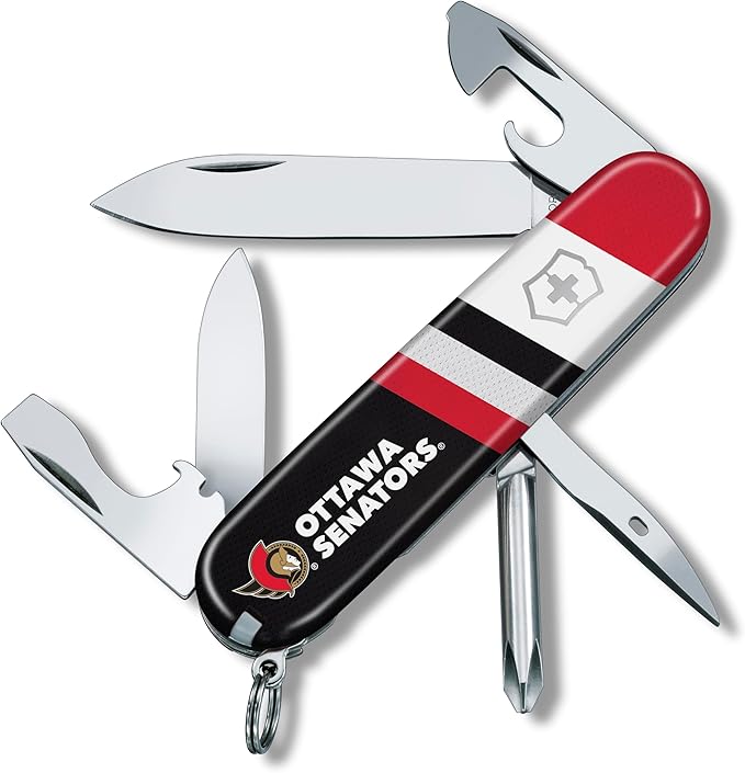 Victorinox Tinker Swiss Army Knife – Compact 12 Function Swiss Made Pocket Knife with Large Blade Small Blade and Bottle Opener – Ottawa Senators
