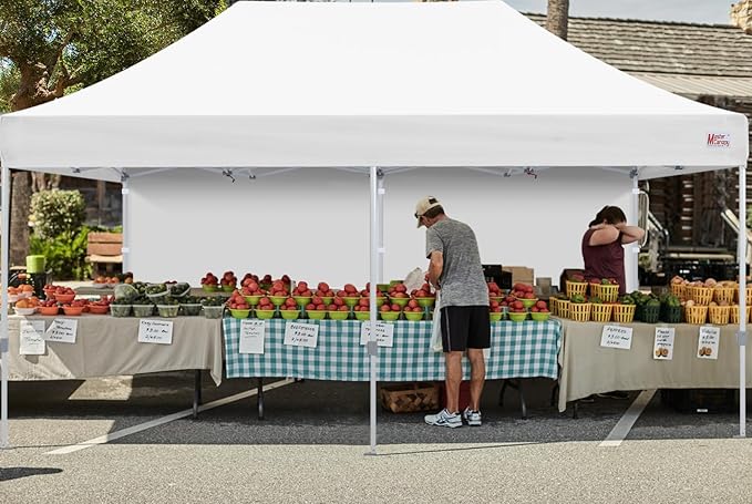 MASTERCANOPY 10x20ft Canopy SunWall Instant Canopy SideWall for Pop Up Canopy Tent Gazebos UV Protection Sidewall Only Spliceable (1 Pack White)