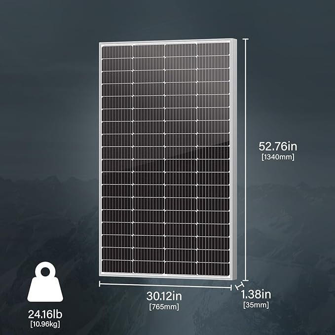 Newpowa 10BB 200W 24V Monocrystalline 200 Watt 24Volt Solar Panel Designed for 24V Charge System Off Grid High Efficiency Mono Module RV Marine Boat Off Grid (200W New)