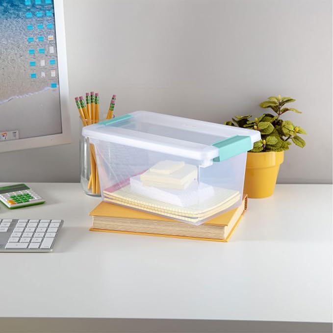 Sterilite 16-Pack Clip Box Clear Storage for Crafts Supplies and Office Items Medium