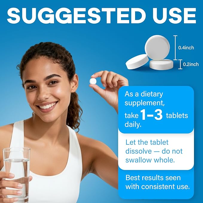 Molecular Hydrogen (H2) Tablets with Magnesium – 12 PPM Hydrogen Water Tablet for Drinking Water Antioxidant-Rich Supports Cellular Health Recovery &amp Cognitive Function – Unflavored 120 Tablet