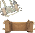 Tactical MOLLE Chest Expansion Panel With Storage Pouch Multi-Function Mission Extender Portable Organizer for Radio and Hydration(Brown)