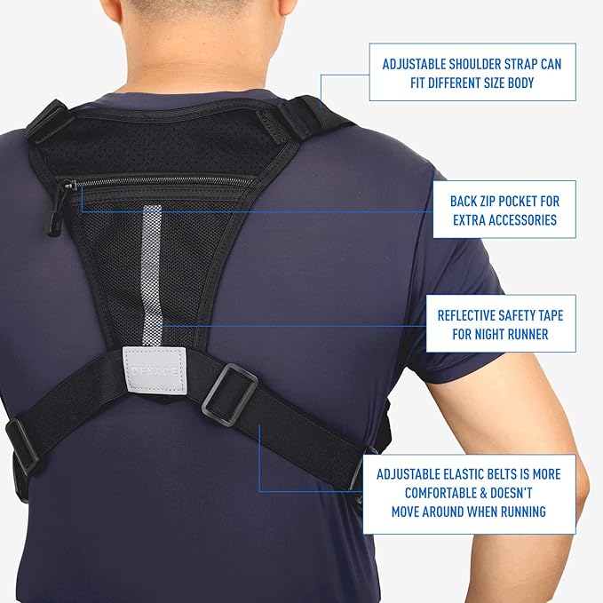 DEYACE Chest Bag For Men Tactical Inspired Sports Utility Chest Pack EDC Pouch Bag With Built-In Phone Holder for Workouts Running Cycling Green