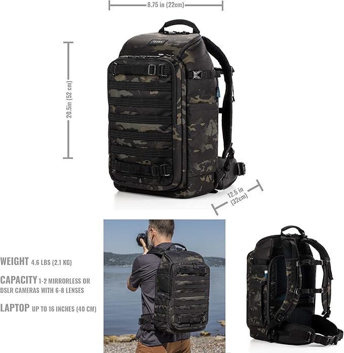 Tenba Axis v2 24L Camera Backpack for DSLR and Mirrorless cameras and lenses plus a 16-inch laptop – MutiCam Black (637-757)