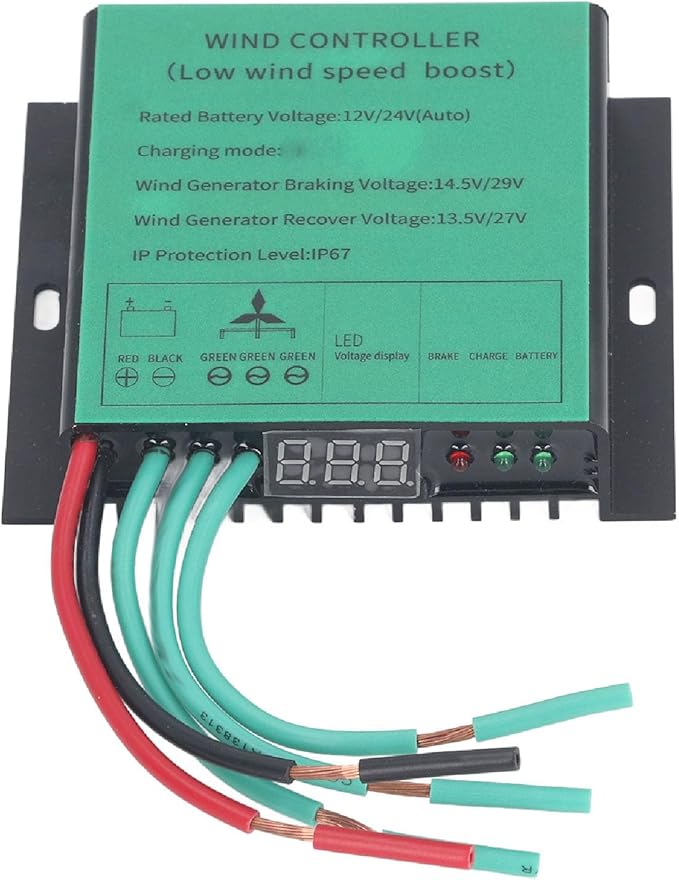 Wind Generator Controller IP67 Waterproof Low Voltage Controller Regulator with LED Indicator MPPT Control Method Diode Indication