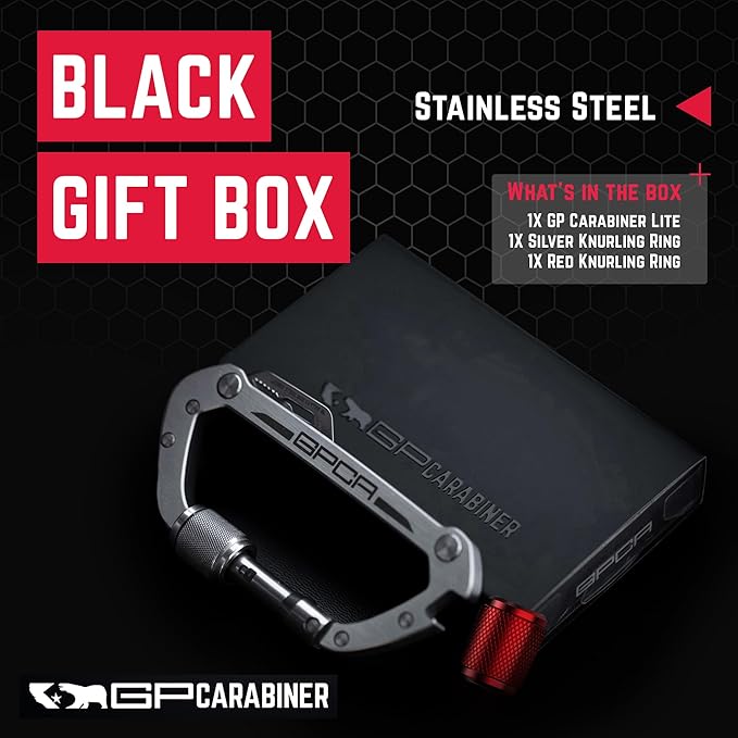 GPCA Carabiner Multitool - Carabiner Heavy Duty Key Clip for Keys Bottle Opener Screwdriver Box Cutter Ruler Keychain Clip Keychain Organizer EDC Gear for Camping &amp Hiking - Gifts for Men