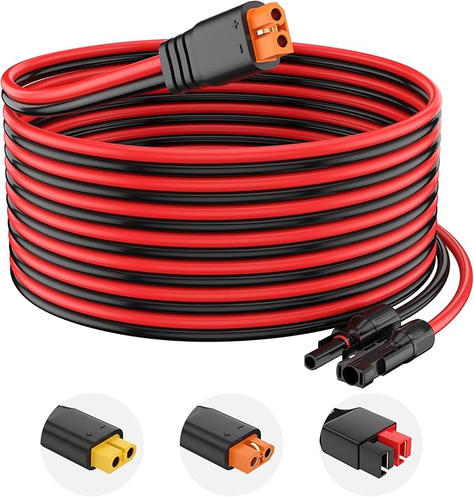 12AWG Solar Connector to XT60i Adapter Extension Cable Solar Panel to Potable Solar Power Generator/RV Foldable Solar Panel/Portable Power Station(15FT)