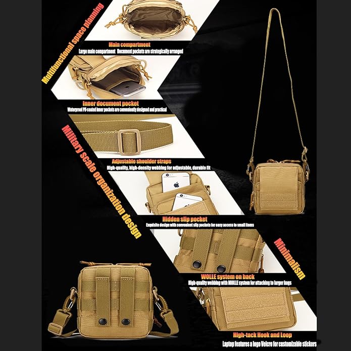 Outdoor Sports Hiking Sling Pack Camouflage Tactical Molle Shoulder Bag Crossbody Casual Pack Waist Pack