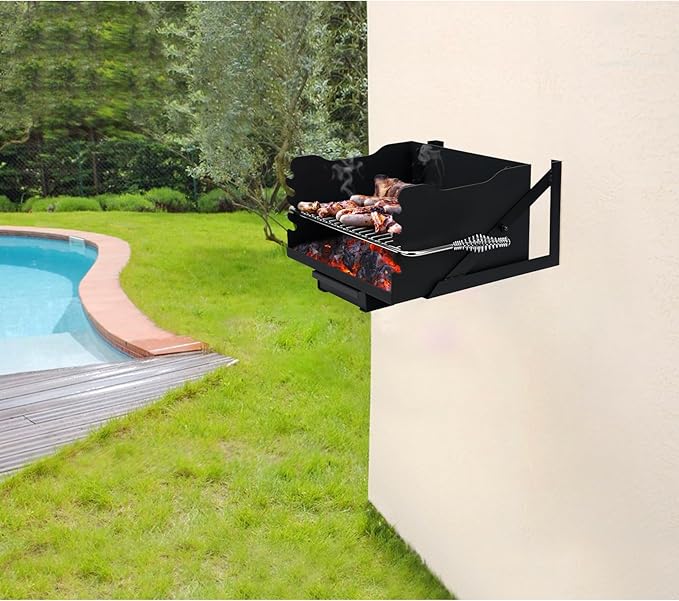 Stanbroil Charcoal Barbecue Grill for Outdoor Heavy Duty Steel Park BBQ Grill with Stainless Steel Cooking Grate and Above/In Ground Post for Camping and Backyard