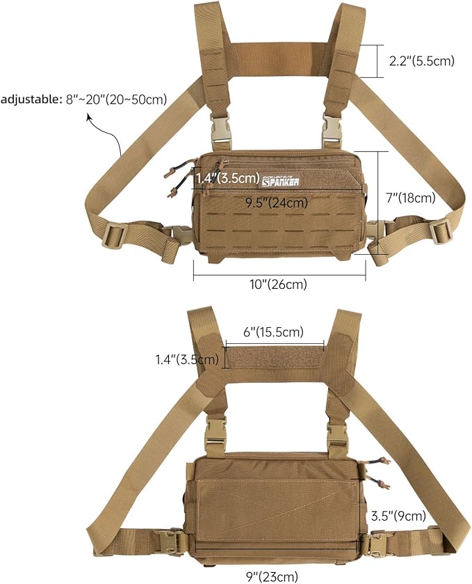 EXCELLENT ELITE SPANKER Tactical Chest Rig Pack EDC Chest Bag Molle Utility Chest Pouch for Outdoor Hunting Workouts Hiking