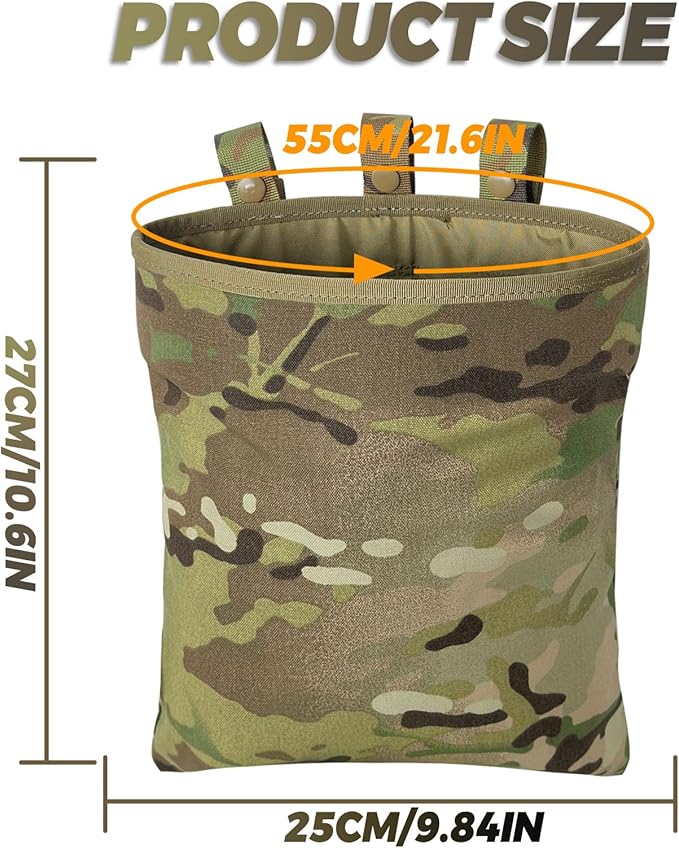 Tactical Bag for Foraging Airsoft Lightweight Molle Roll up Dump Pouch 500D Nylon Collection Pouch Mag Pouch Accessory Bag for Paintball Softair Hiking