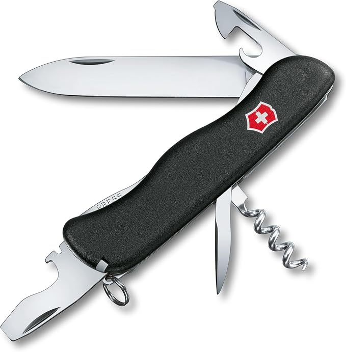 Victorinox Picknicker Swiss Army Knife 11 Function Swiss Made Pocket Knife with Large Blade Corkscrew and Bottle Opener - Black