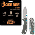Gerber Gear Assert - Lockable Lightweight Pocket Knife with Deep Carry Pocket Clip &amp Textured Handle - Premium Safety Knife - 3 Inch Stainless Steel Plain Edge - Made in USA - Green