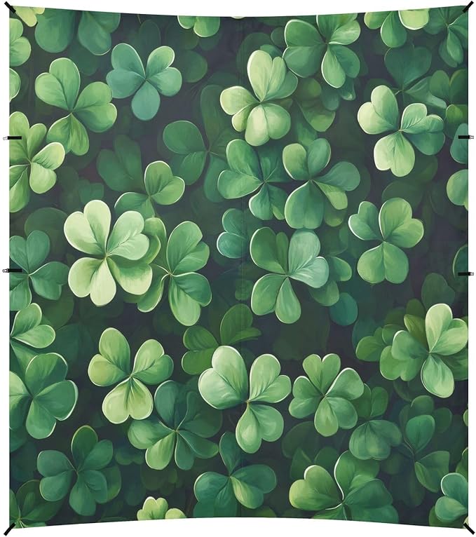 St Patrick's Day Clovers Beach Tent Sun Shelter Set UPF50+ UV Protection 10.5 x 9.19 FT Camping Shade Canopy with Sandbags Sand Anchors Carrying Bag and Others