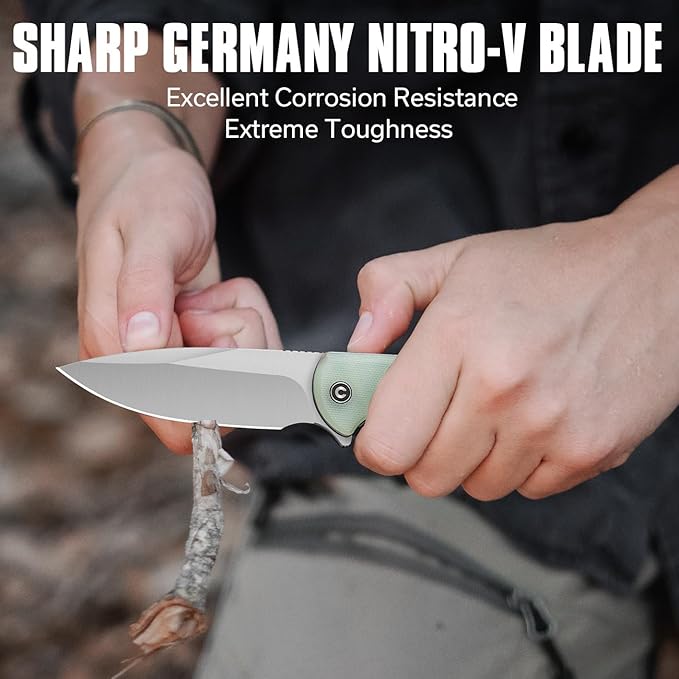 CIVIVI Primitrox Folding Knife for EDC Flipper Pocket Knife with 3.48 Nitro-V Blade G10 Handle for Everyday Carry C23005A-1