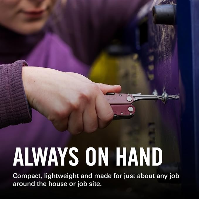 LEATHERMAN Rebar Multitool with Premium Replaceable Wire Cutters and Saw Heathered Cranberry