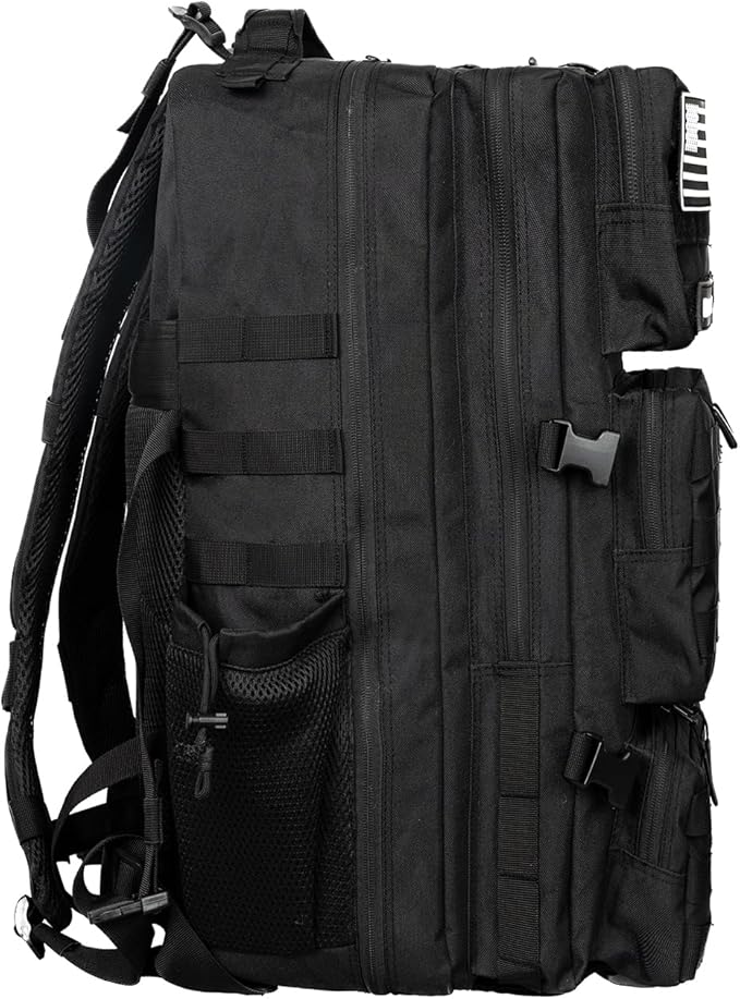 55L Military Tactical Backpack - Bug Out Bag with MOLLE System for Hiking(Black)