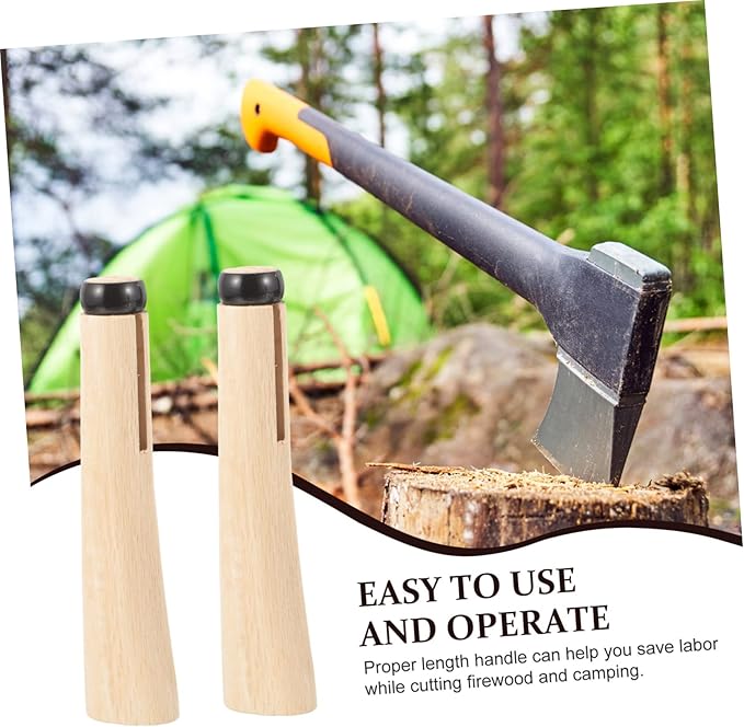 KESYOO 2set Ergonomic Wooden Handle Replacement for Axes for Camping Gardening and Outdoor Activities Easy to Install