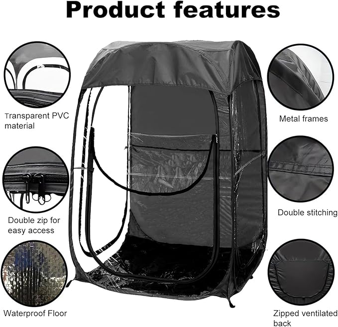 Donext Portable Sports Tent Instant Shelter Lightweight Waterproof Outdoor Camping Tent Compact Carry Bag for Wind Rain Protection Black