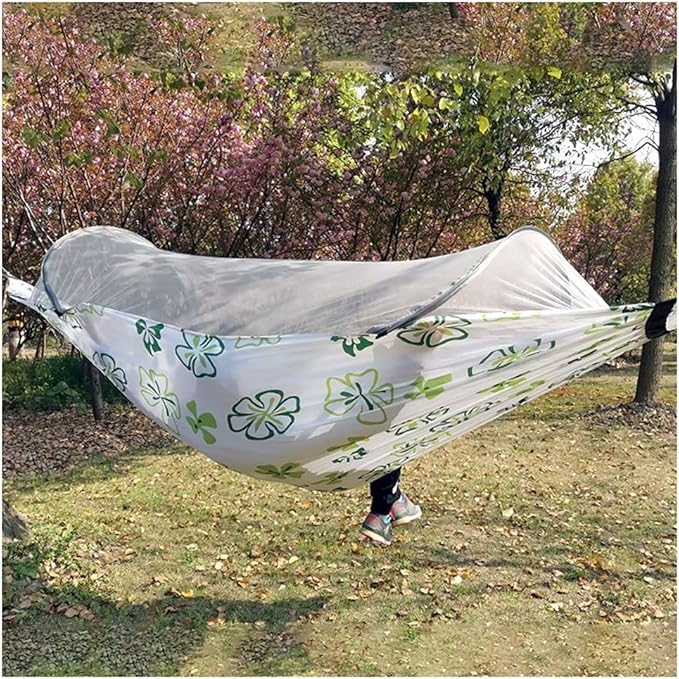 Portable Hammock Portable Hammocks Patios Hammock Camping Tent Portable Swing Bed for Outdoor Beach Garden Backyard (Size: 55.2inx110.3in) for Backpacking Beach ( Color : White Transparent Brown )