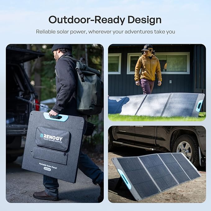 RENOGY REGO 200W Portable Solar Panel Renogy Solar Panels IP65 Waterproof 200 Watt Foldable Solar Panel for Camping Hiking Fishing Outdoor RV Van Boat Off Grid Applications