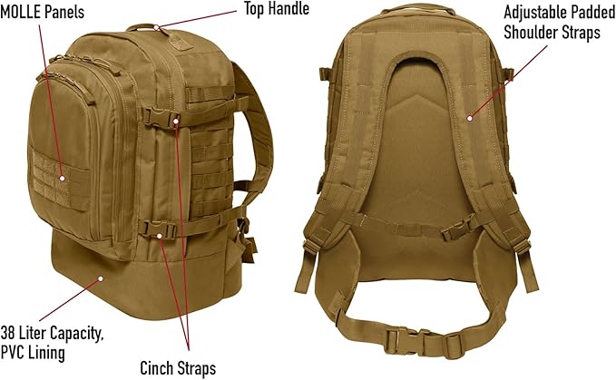 Rothco Skirmish 3 Day Assault Backpack (Coyote Brown)