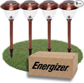 Energizer Driveway Solar Lights - 8 Pack 15 Lumen Outdoor Lights Solar Powered &amp Waterproof with Patterned Glass &amp Metal Finish Easy to Install Weather Resistant Pathway Lights for Decor - Co