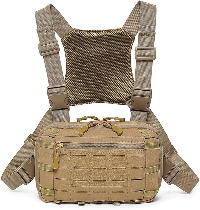 Tactical Chest Pack EDC Chest Bag Utility Molle Chest Rig Pouch with CCW Compartment Adjustable Strap Admin Pouch