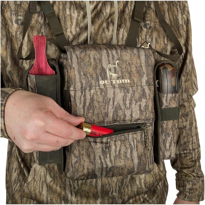 Drake Run-N-Gun Turkey Camo Lightweight Chest Pack for Hunting | 600D Polyester Rip-Stop with PVC Backing | Removable Bino Harness &amp Multiple Pockets